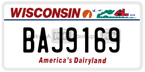 BAJ9169  license plate in WI