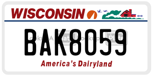 BAK8059 license plate in Wisconsin
