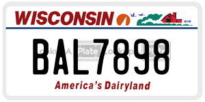 BAL7898 license plate in Wisconsin