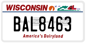 BAL8463  license plate in WI