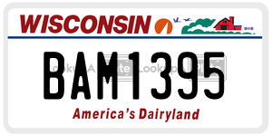 BAM1395  license plate in WI