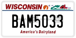 BAM5033  license plate in WI