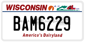 BAM6229  license plate in WI