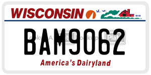 BAM9062  license plate in WI
