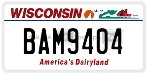 BAM9404  license plate in WI