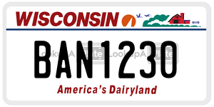 BAN1230  license plate in WI