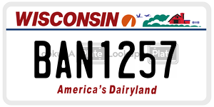 BAN1257  license plate in WI