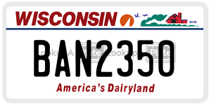 BAN2350  license plate in WI