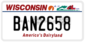 BAN2658  license plate in WI