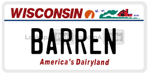 BARREN  license plate in WI