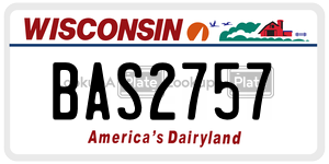 BAS2757  license plate in WI