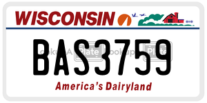 BAS3759  license plate in WI