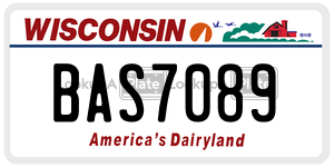 BAS7089  license plate in WI