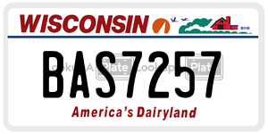 BAS7257  license plate in WI