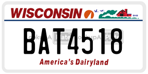 BAT4518  license plate in WI