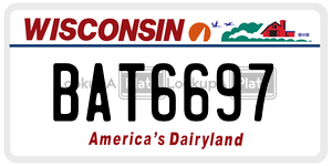 BAT6697  license plate in WI