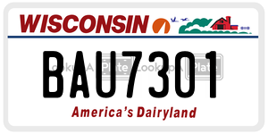 BAU7301  license plate in WI