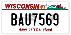 BAU7569  license plate in WI