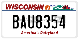 BAU8354  license plate in WI