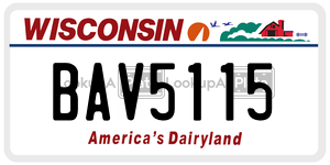 BAV5115  license plate in WI