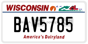 BAV5785  license plate in WI