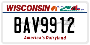 BAV9912  license plate in WI