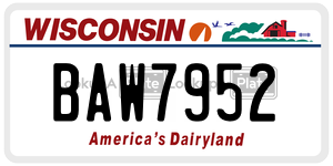 BAW7952  license plate in WI