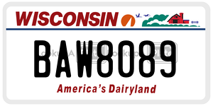 BAW8089  license plate in WI