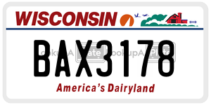 BAX3178  license plate in WI