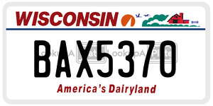 BAX5370  license plate in WI