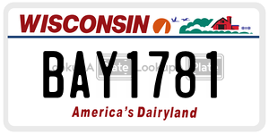 BAY1781  license plate in WI
