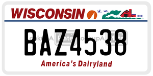 BAZ4538  license plate in WI