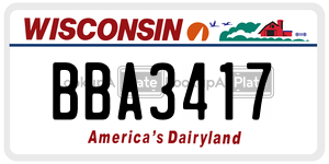 BBA3417  license plate in WI