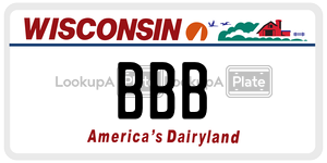 BBB  license plate in WI