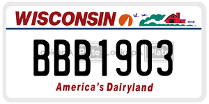 BBB1903  license plate in WI