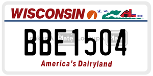 BBE1504  license plate in WI