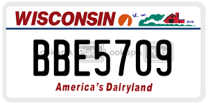 BBE5709  license plate in WI