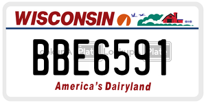 BBE6591  license plate in WI