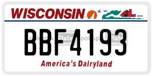 BBF4193  license plate in WI