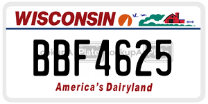 BBF4625  license plate in WI