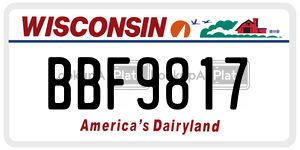 BBF9817  license plate in WI