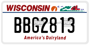 BBG2813  license plate in WI