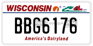 BBG6176  license plate in WI