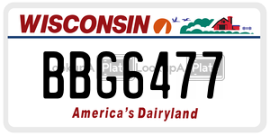BBG6477  license plate in WI
