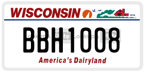 BBH1008  license plate in WI