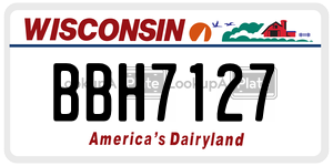 BBH7127  license plate in WI