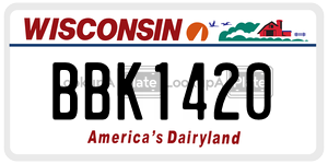 BBK1420  license plate in WI