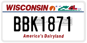 BBK1871  license plate in WI