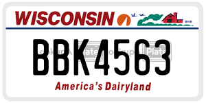 BBK4563  license plate in WI