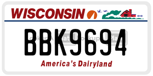 BBK9694  license plate in WI